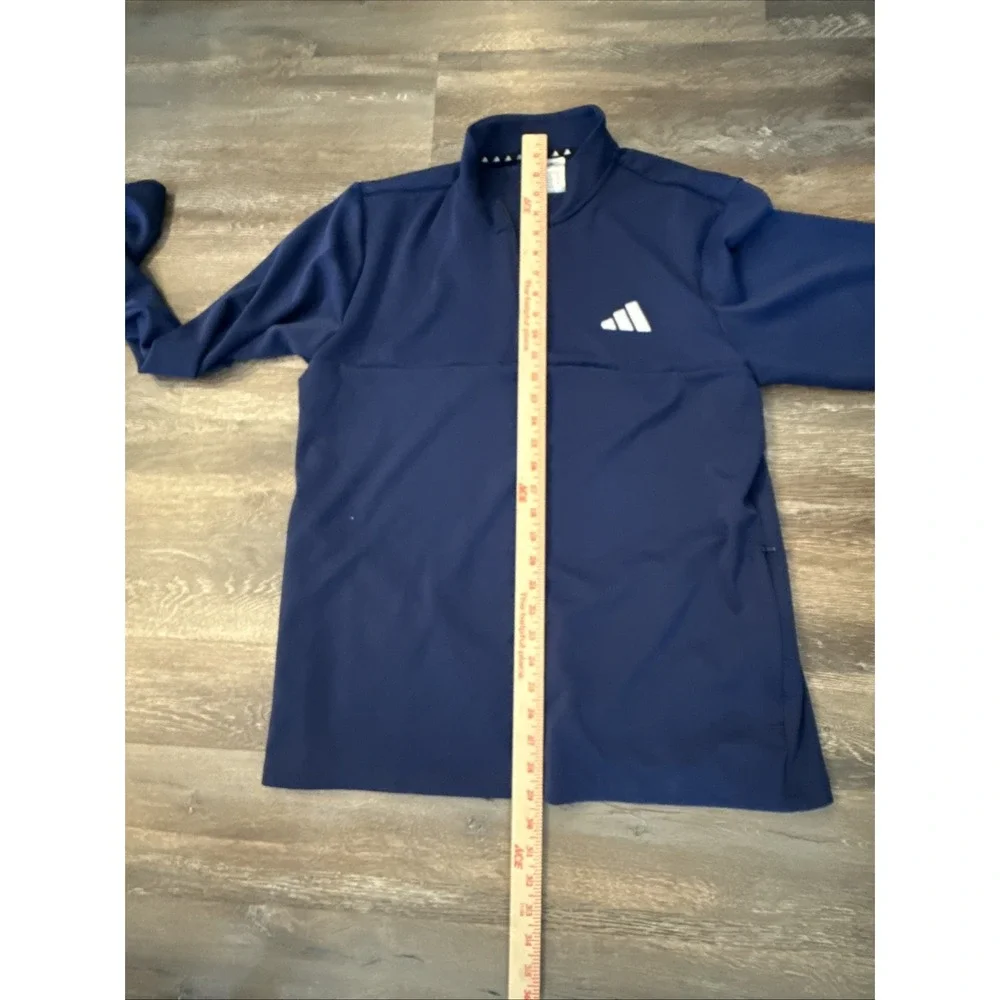 Adidas Men's Large Navy Qtr Zip Pullover Athletic Training Golf Jacket